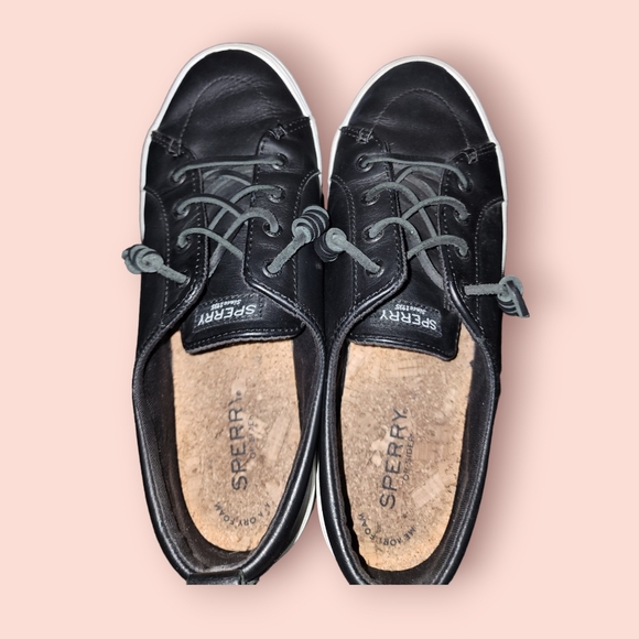 Sperry Crest Vibe Leather slip on shoes Black Women's 8.5 - Picture 5 of 5